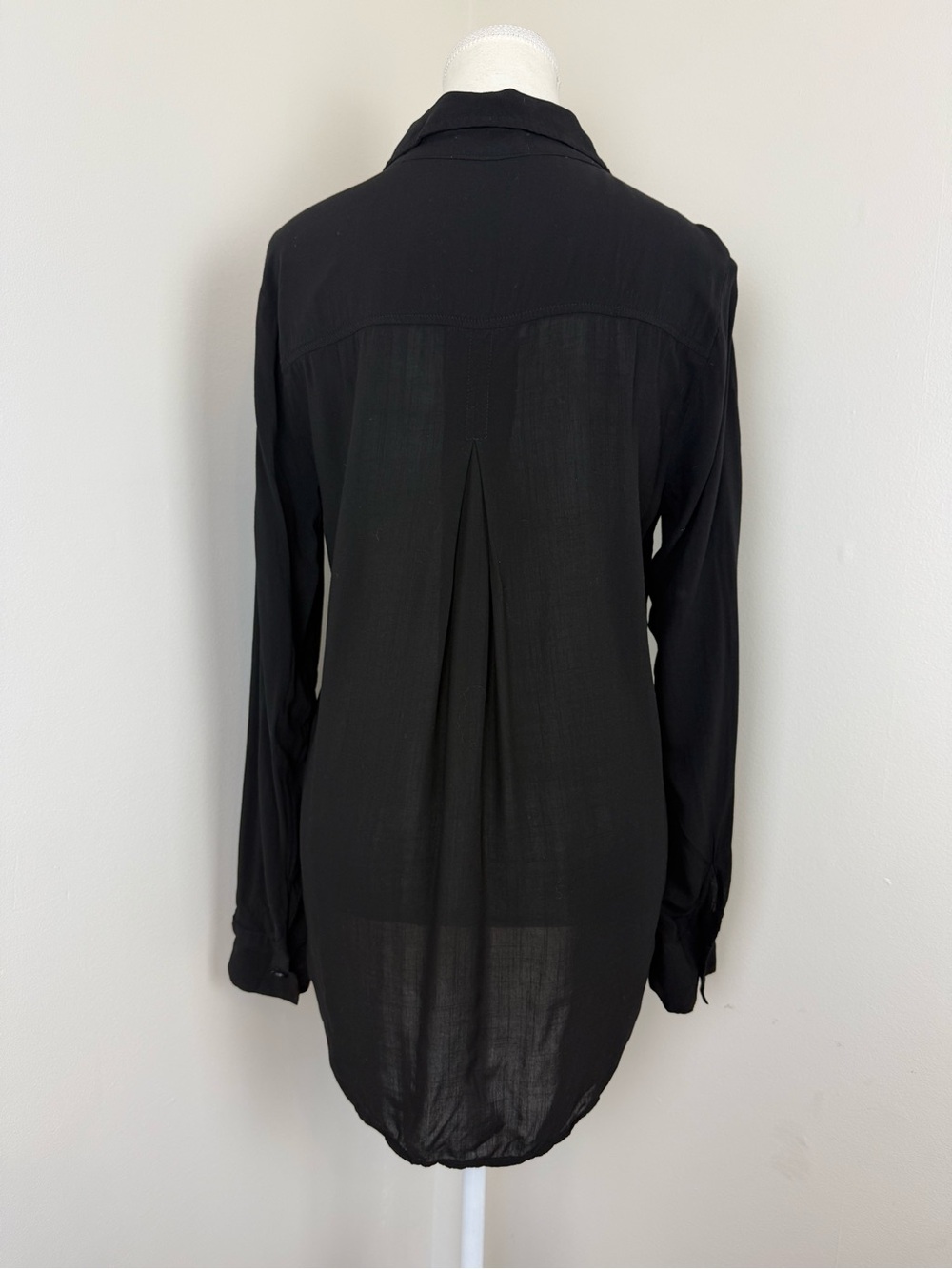 Bella Dahl Black Button Down High Low Shirt Size Small - Picture 7 of 9